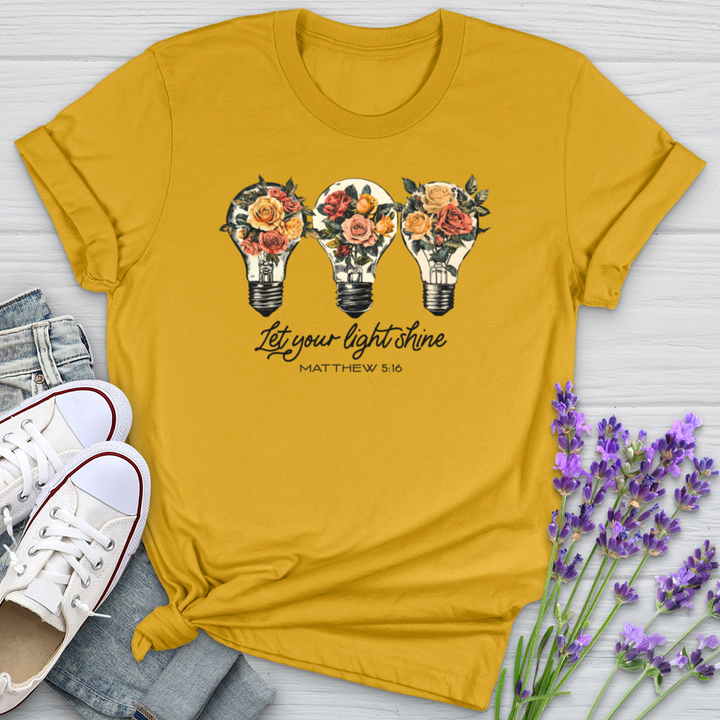 Let Your Light Shine Floral Bulbs Softstyle Tee