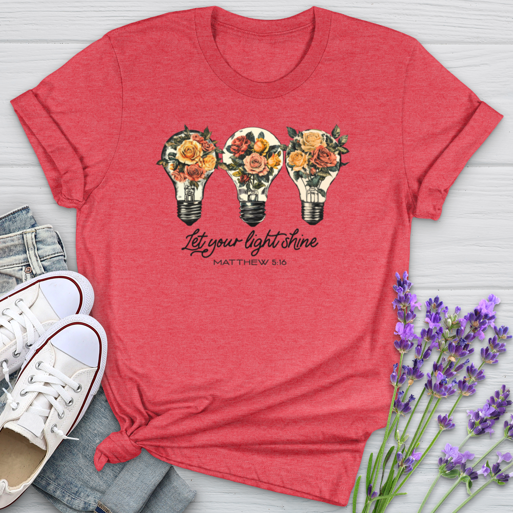 Let Your Light Shine Floral Bulbs Softstyle Tee