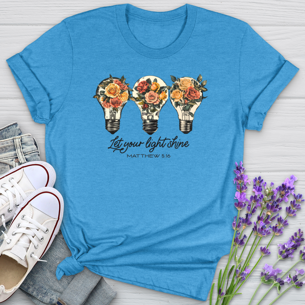 Let Your Light Shine Floral Bulbs Softstyle Tee