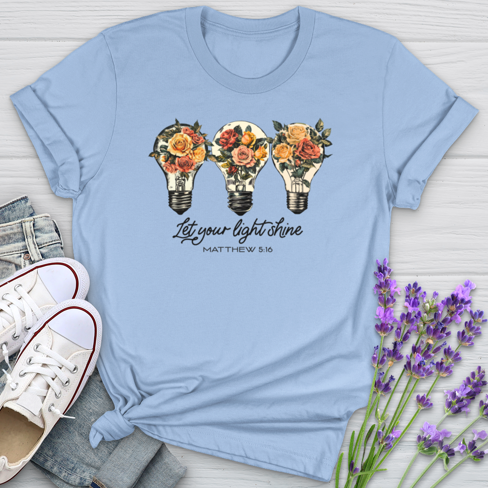 Let Your Light Shine Floral Bulbs Softstyle Tee