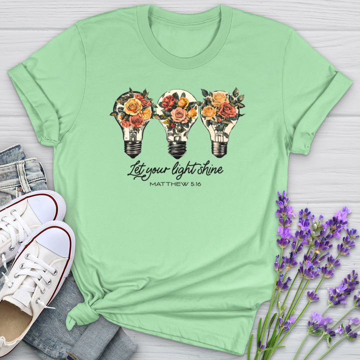 Let Your Light Shine Floral Bulbs Softstyle Tee