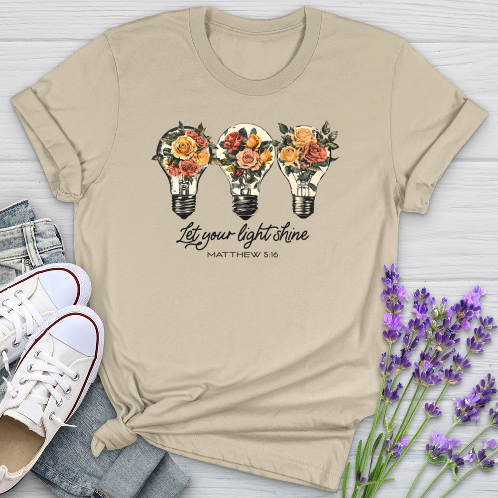 Let Your Light Shine Floral Bulbs Softstyle Tee