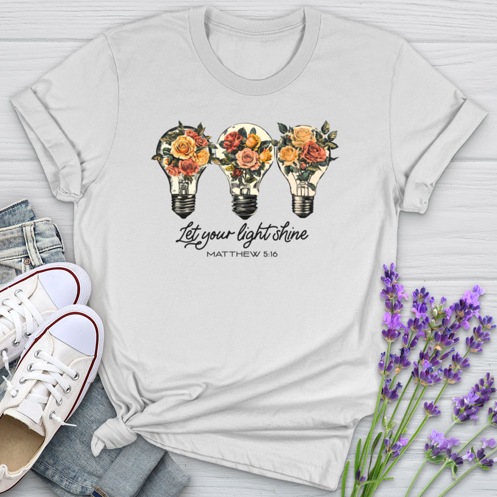 Let Your Light Shine Floral Bulbs Softstyle Tee