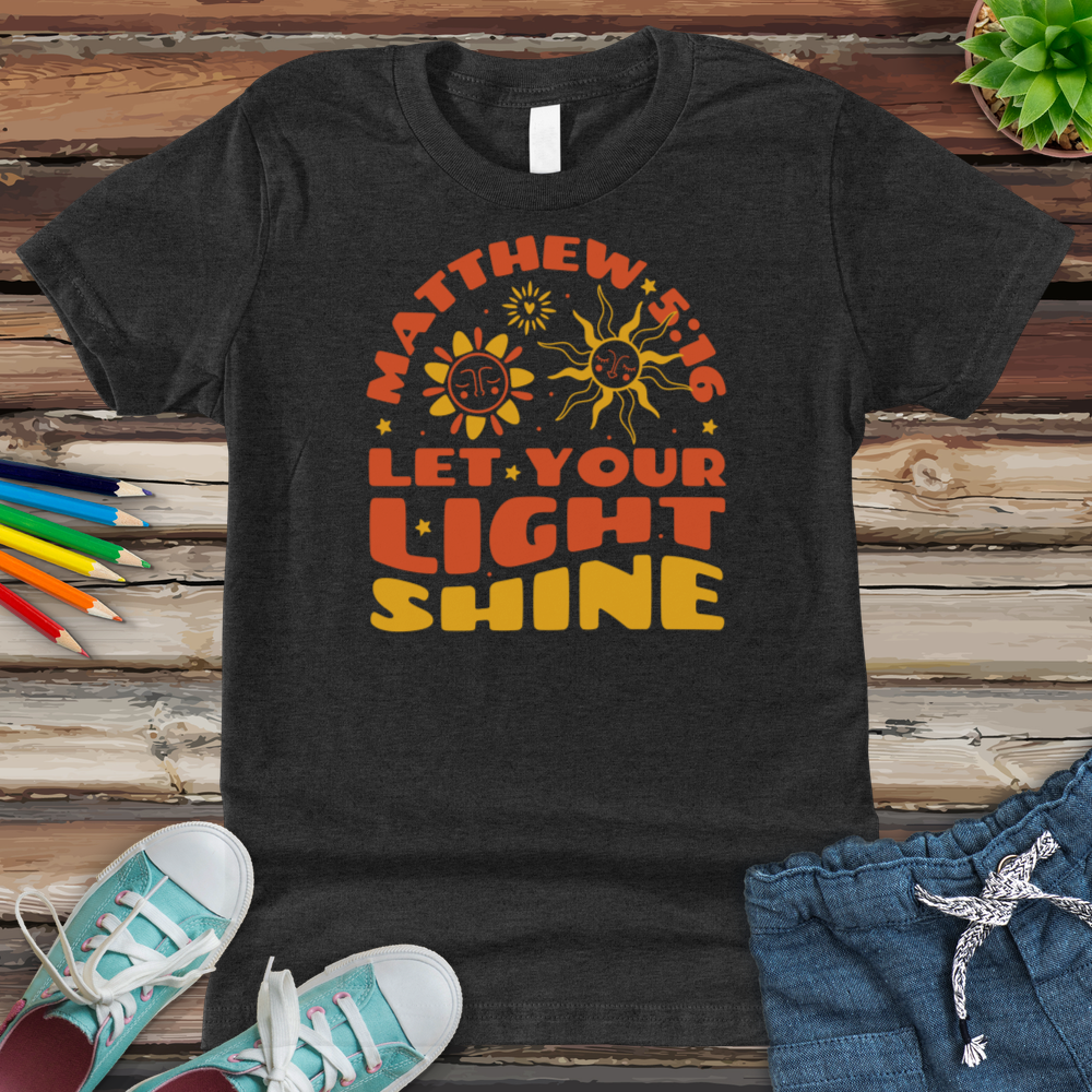 Let Your Light Shine Youth Heathered Tee