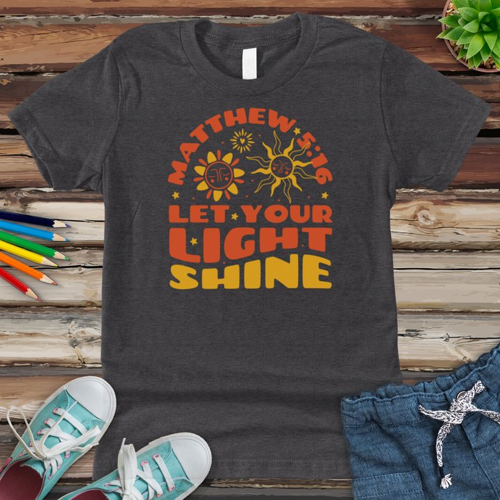 Let Your Light Shine Youth Heathered Tee