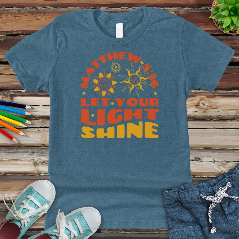 Let Your Light Shine Youth Heathered Tee