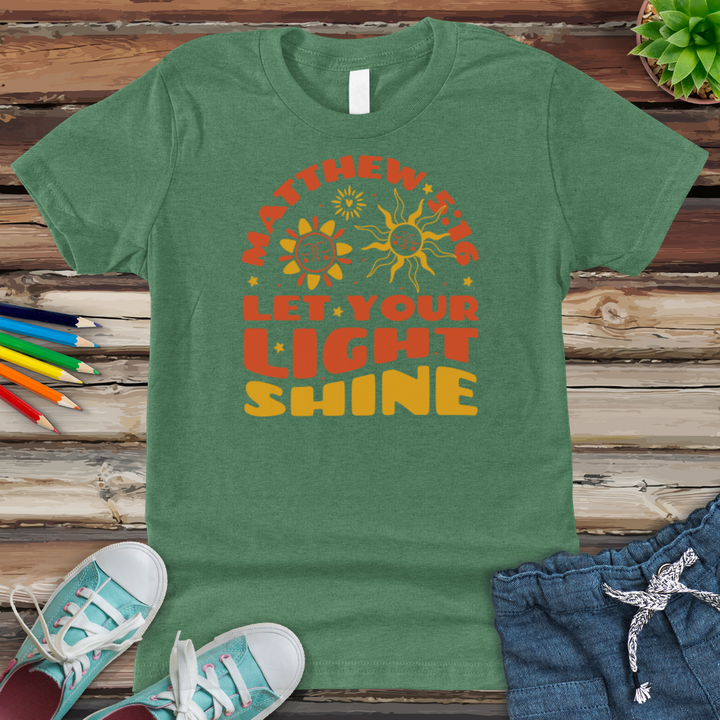 Let Your Light Shine Youth Heathered Tee