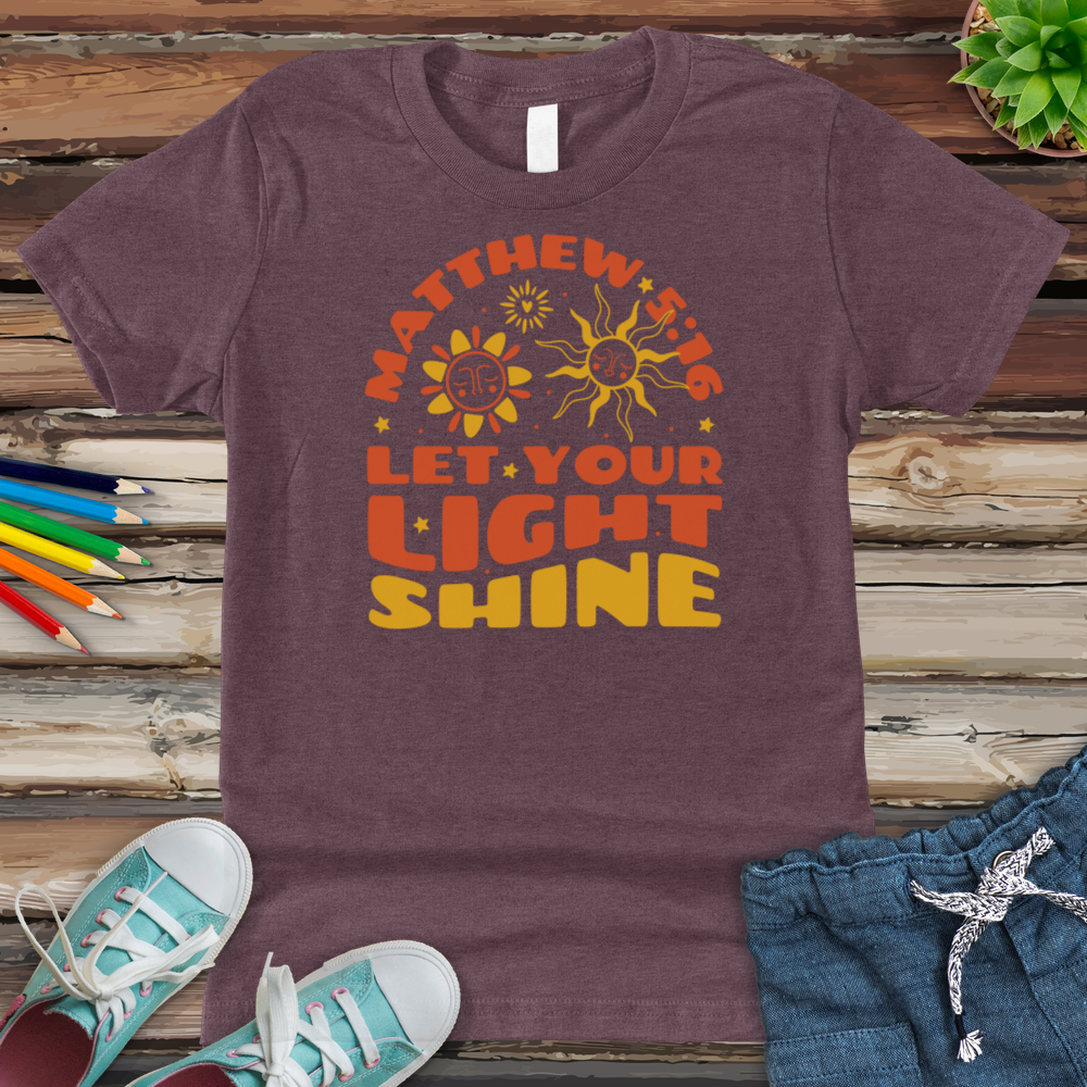 Let Your Light Shine Youth Heathered Tee