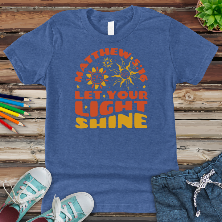 Let Your Light Shine Youth Heathered Tee