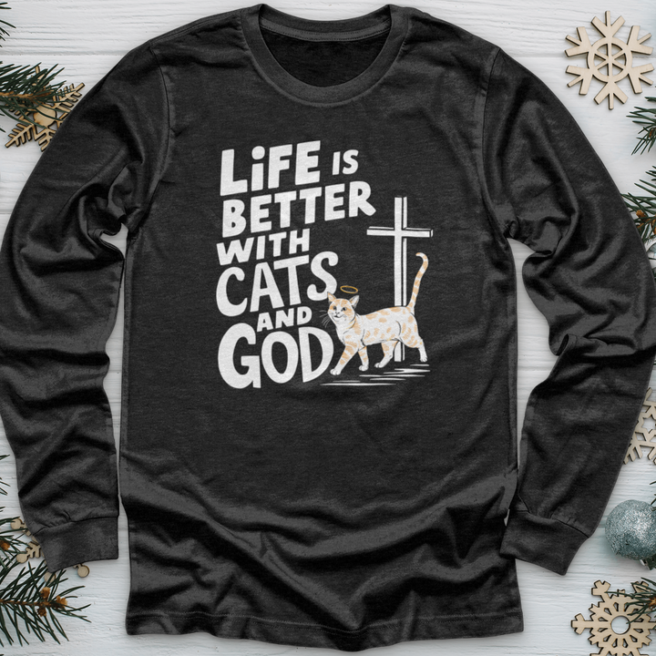 Life Is Better With Cats Heather Long Sleeve