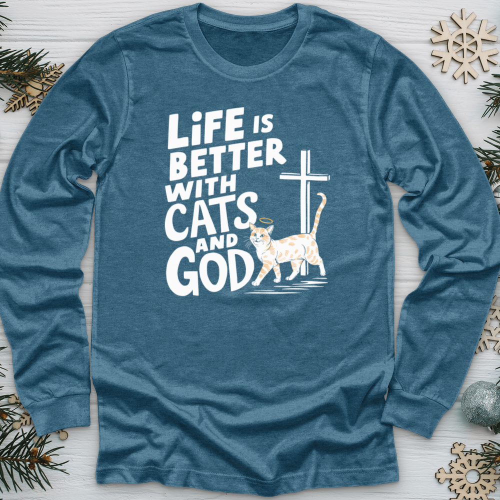 Life Is Better With Cats Heather Long Sleeve