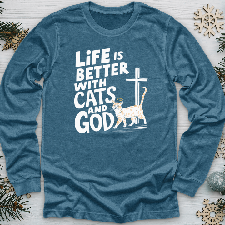 Life Is Better With Cats Heather Long Sleeve