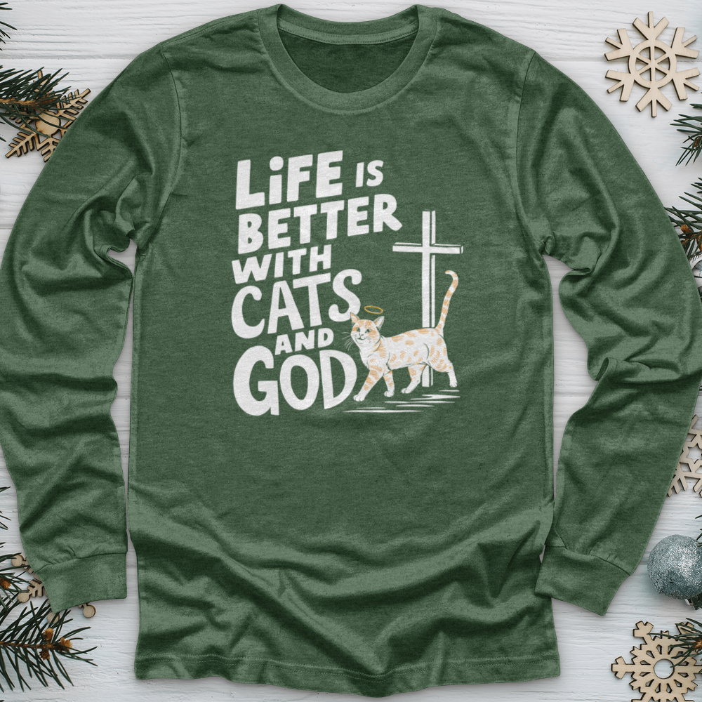 Life Is Better With Cats Heather Long Sleeve