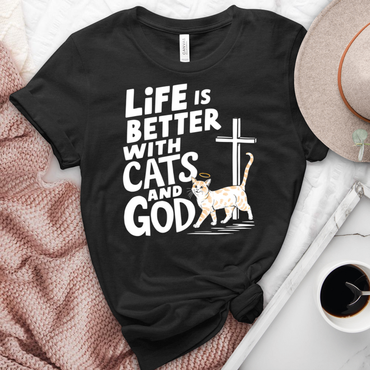 Life Is Better With Cats Heathered Tee