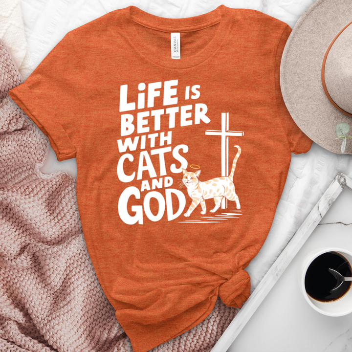 Life Is Better With Cats Heathered Tee