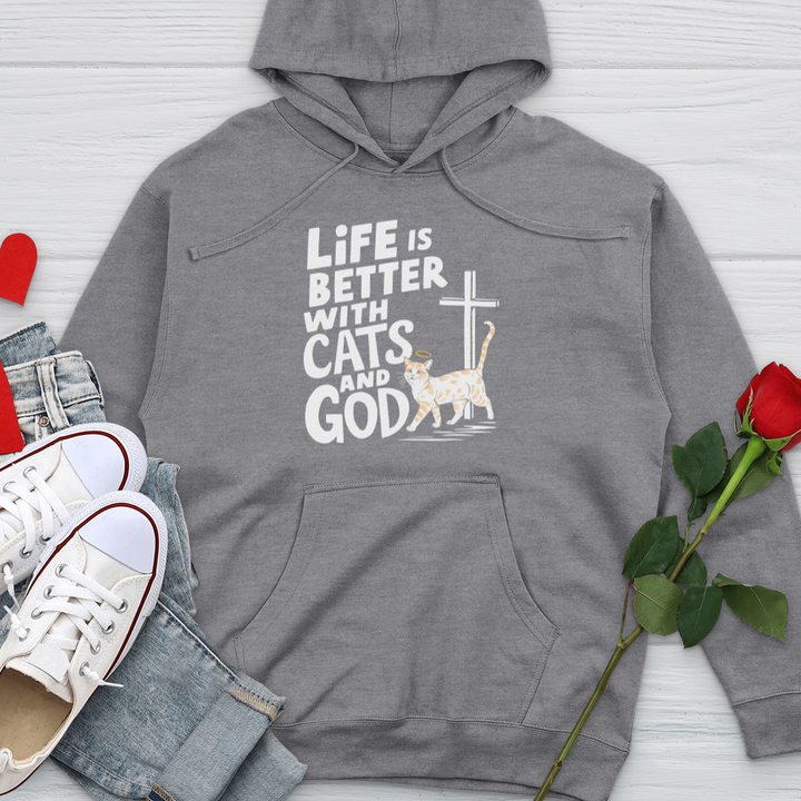 Life Is Better With Cats Midweight Hooded Sweatshirt