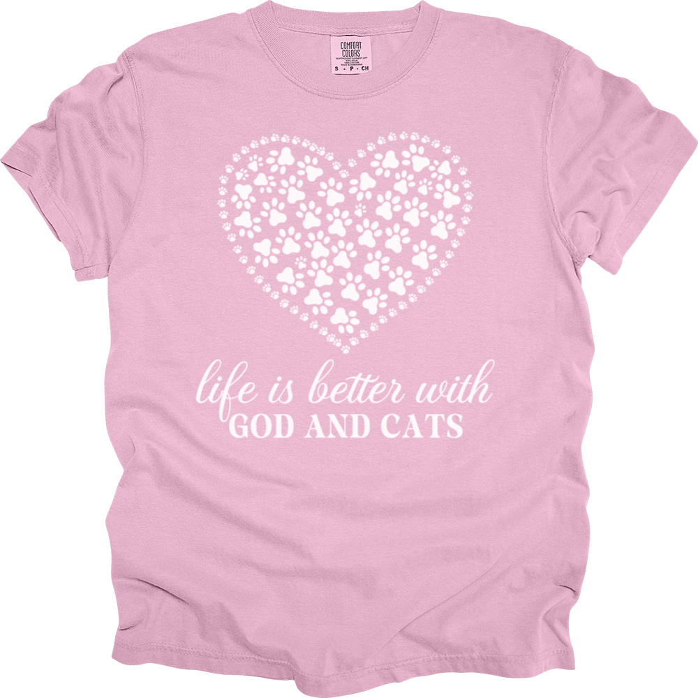 Life Is Better With God & Dogs Comfort Colors Tee