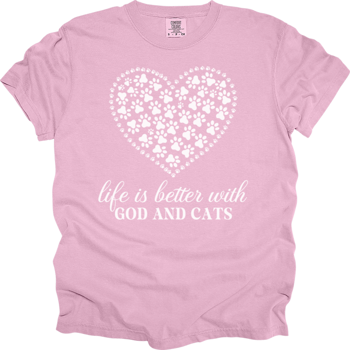 Life Is Better With God & Dogs Comfort Colors Tee