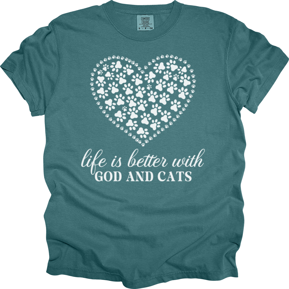Life Is Better With God & Dogs Comfort Colors Tee