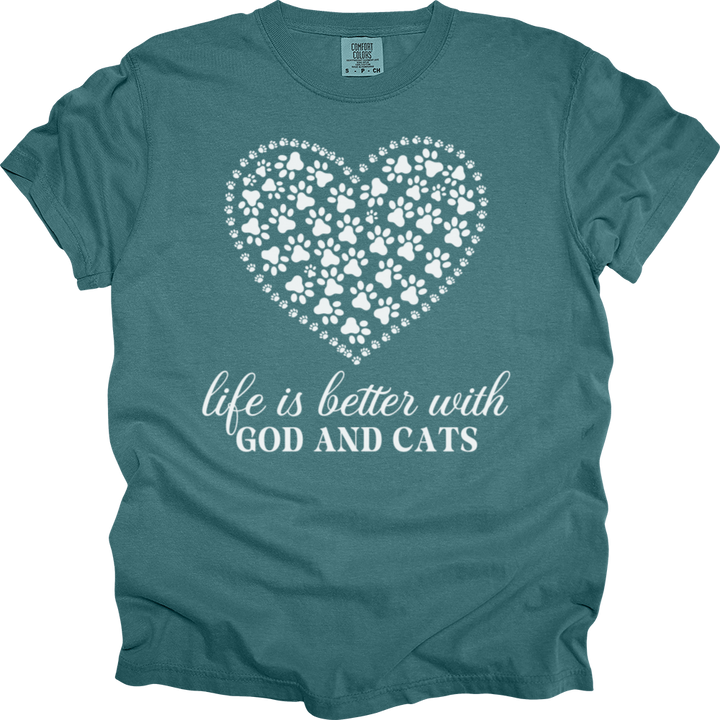 Life Is Better With God & Dogs Comfort Colors Tee