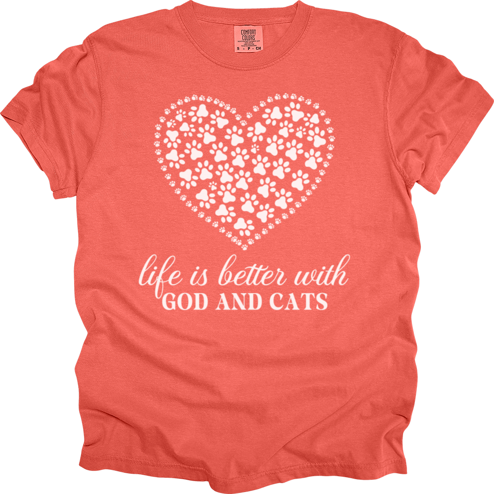 Life Is Better With God & Dogs Comfort Colors Tee