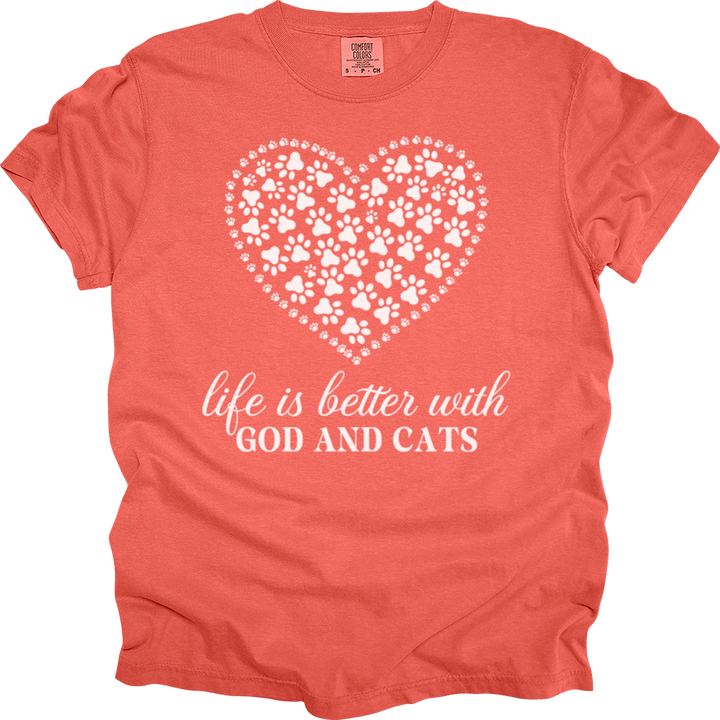 Life Is Better With God & Dogs Comfort Colors Tee