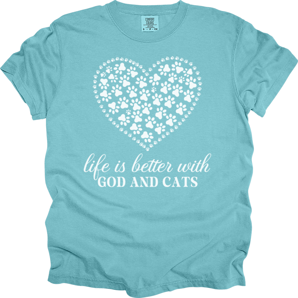 Life Is Better With God & Dogs Comfort Colors Tee