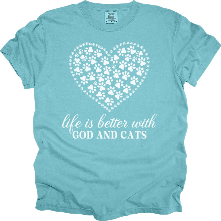 Life Is Better With God & Dogs Comfort Colors Tee