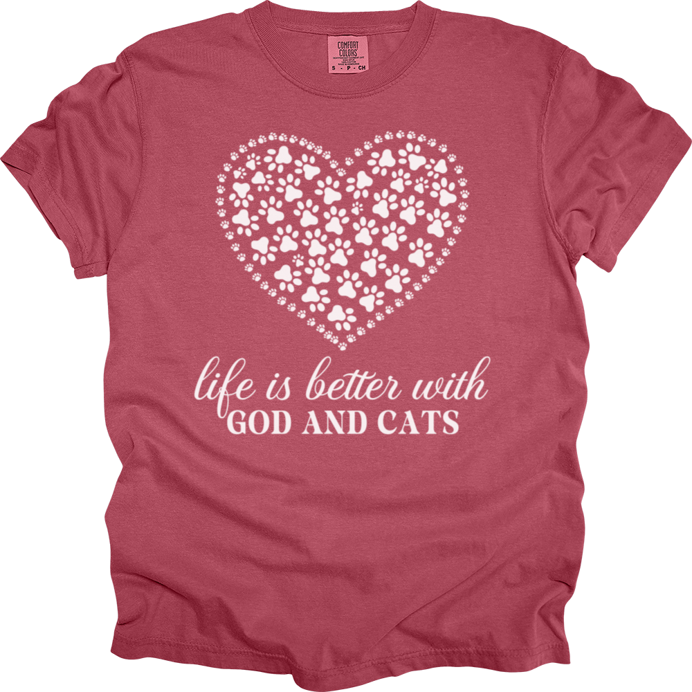 Life Is Better With God & Dogs Comfort Colors Tee