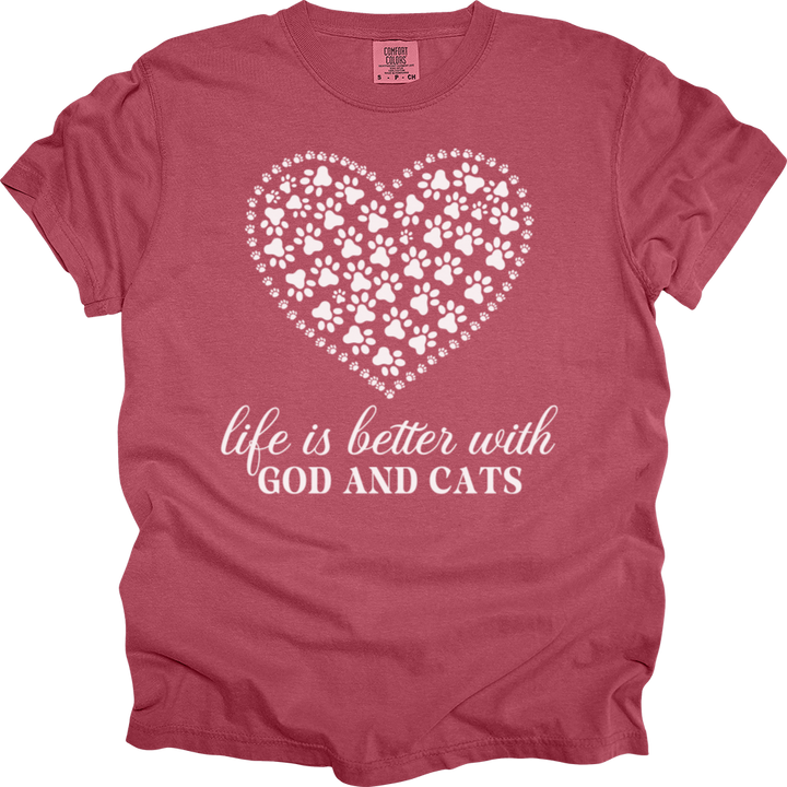 Life Is Better With God & Dogs Comfort Colors Tee