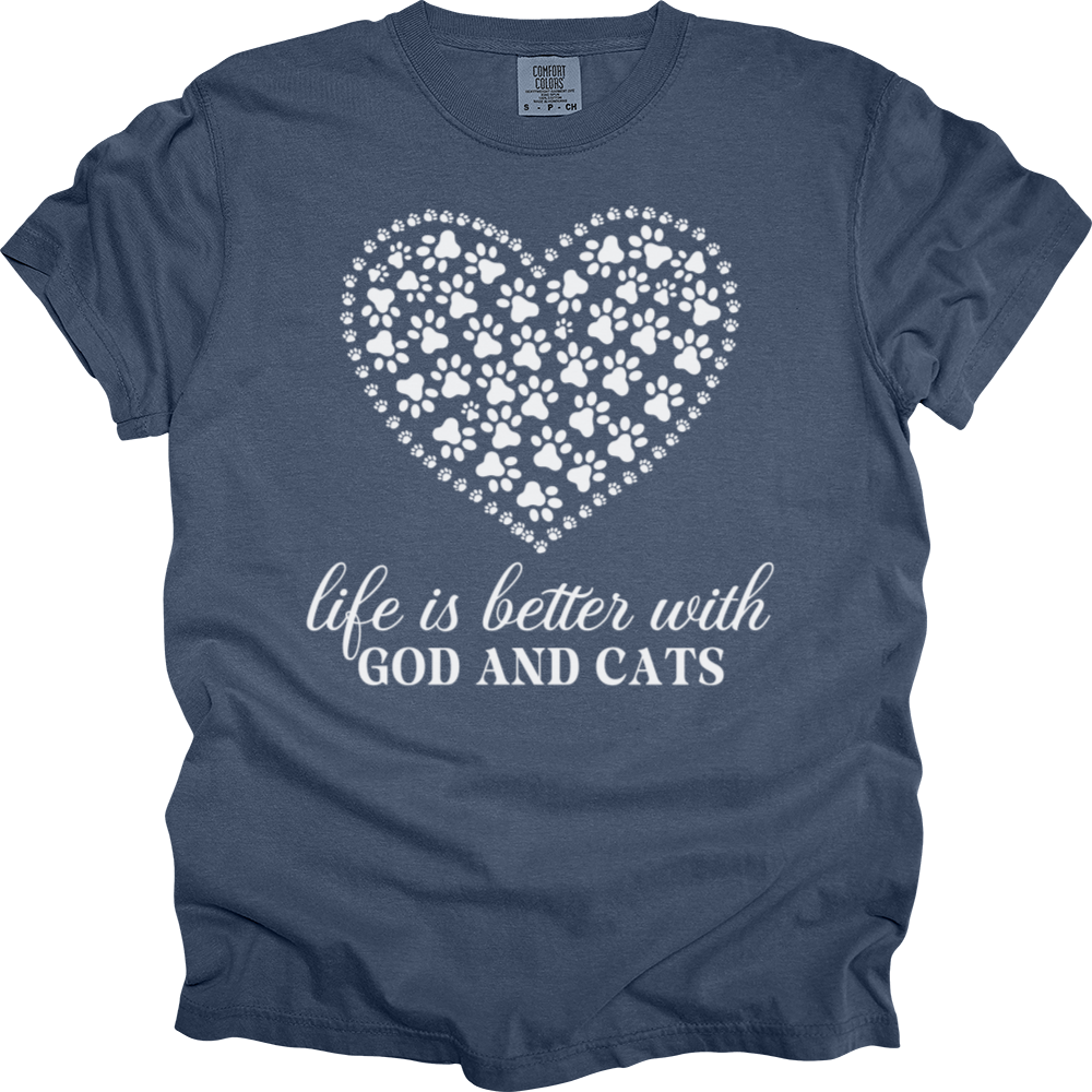 Life Is Better With God & Dogs Comfort Colors Tee