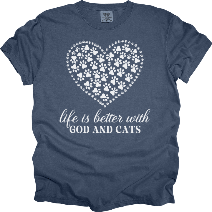 Life Is Better With God & Dogs Comfort Colors Tee