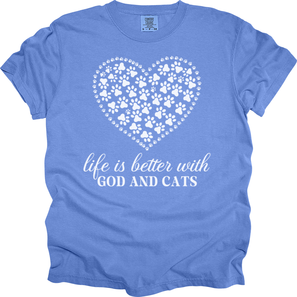 Life Is Better With God & Dogs Comfort Colors Tee