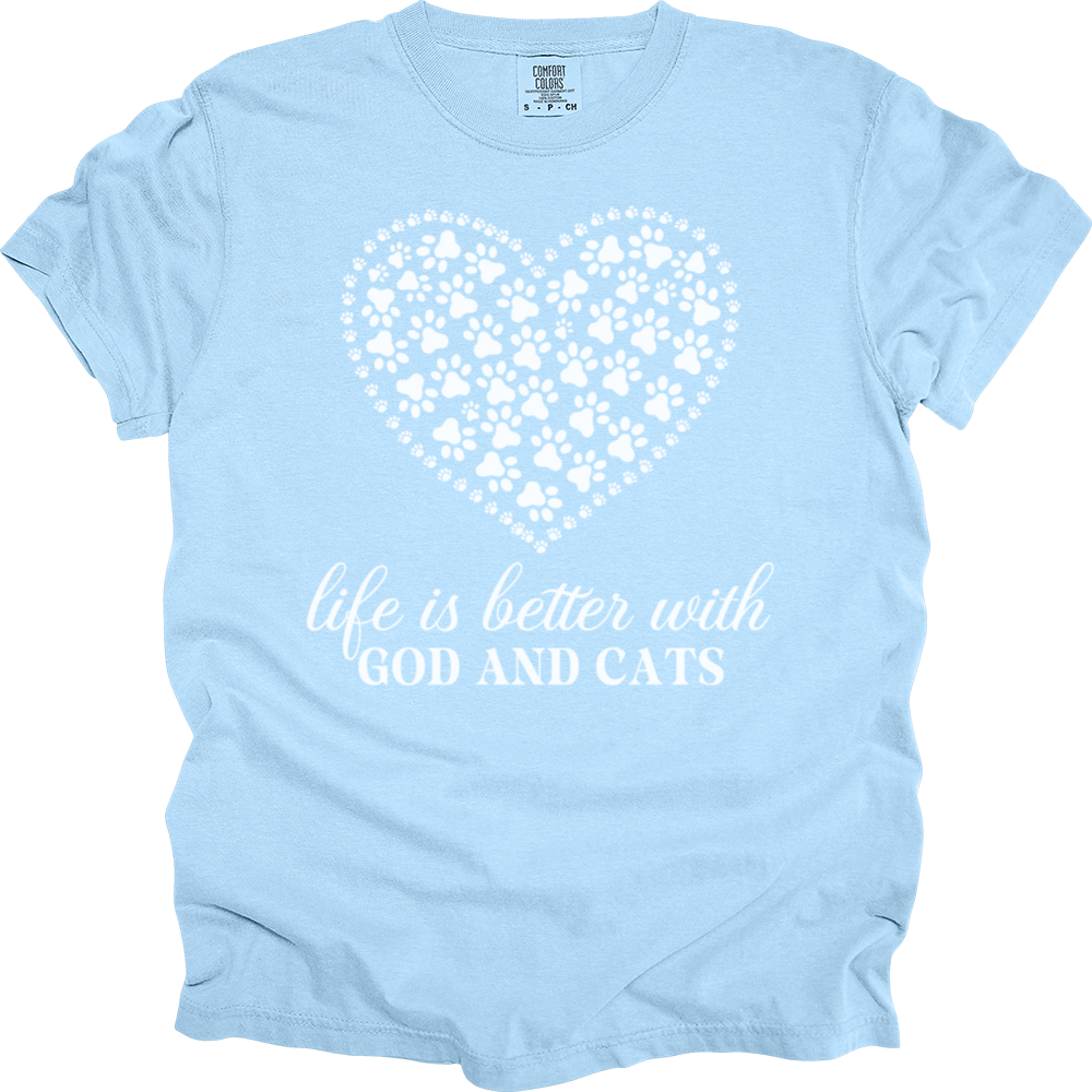 Life Is Better With God & Dogs Comfort Colors Tee