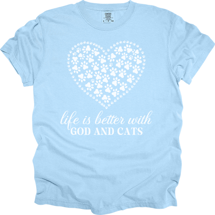 Life Is Better With God & Dogs Comfort Colors Tee