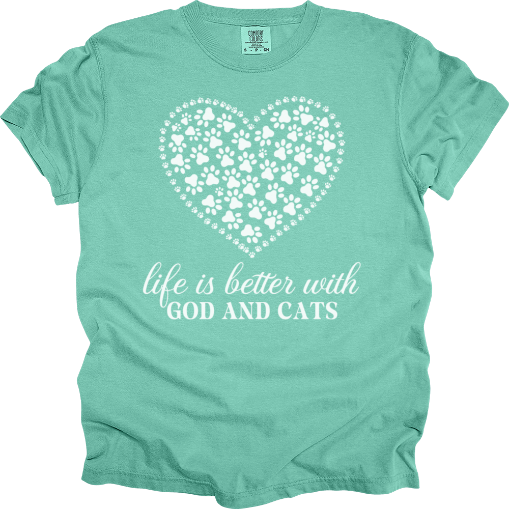 Life Is Better With God & Dogs Comfort Colors Tee