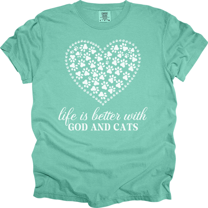 Life Is Better With God & Dogs Comfort Colors Tee