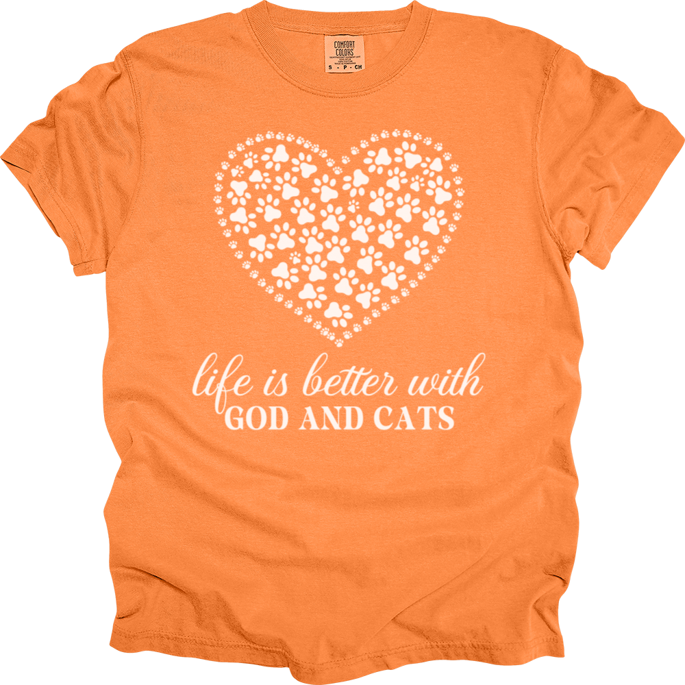 Life Is Better With God & Dogs Comfort Colors Tee