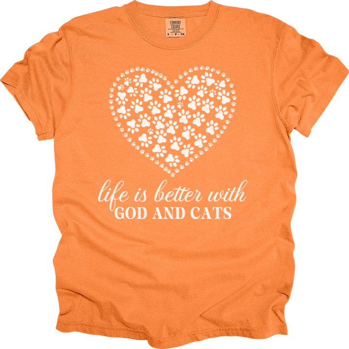 Life Is Better With God & Dogs Comfort Colors Tee