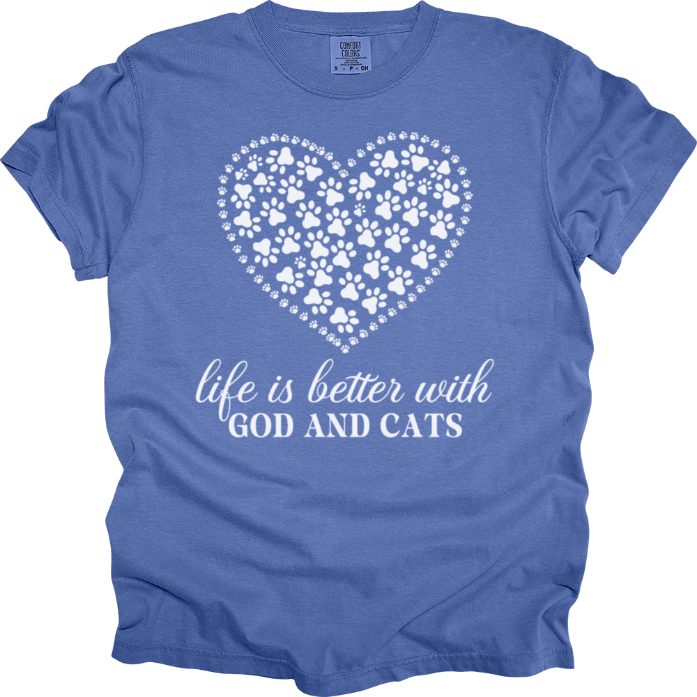 Life Is Better With God & Dogs Comfort Colors Tee