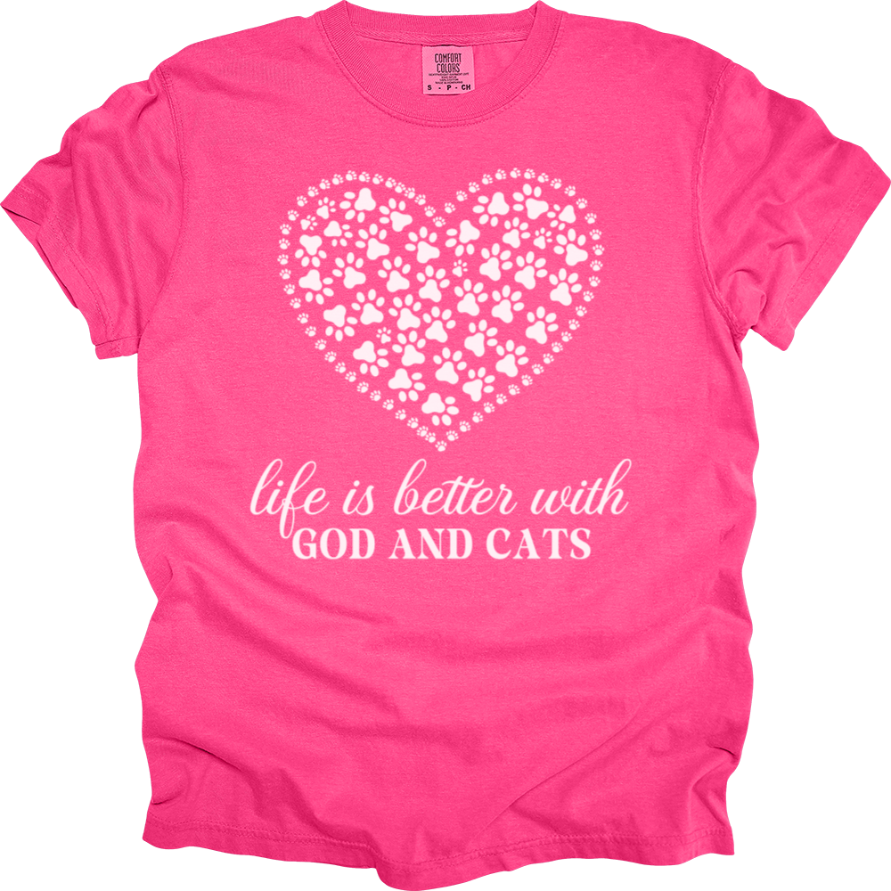 Life Is Better With God & Dogs Comfort Colors Tee