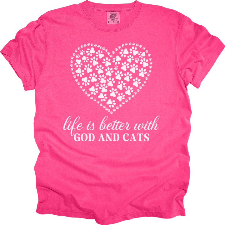 Life Is Better With God & Dogs Comfort Colors Tee