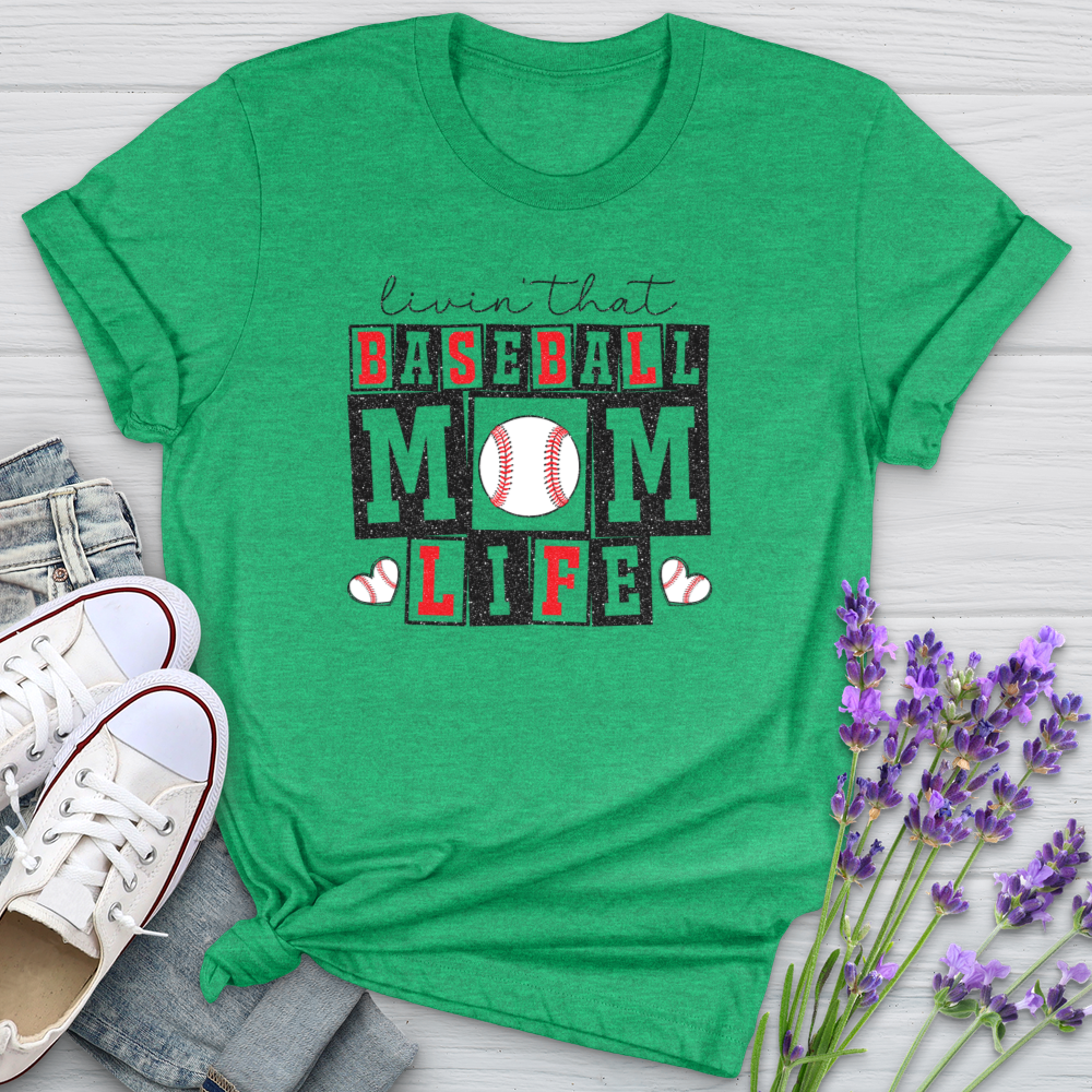 Livin That Baseball Mom Life Softstyle Tee