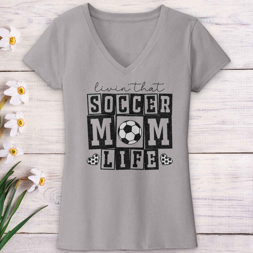 Livin That Soccer Mom Life V-Neck Tee