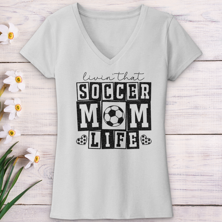 Livin That Soccer Mom Life V-Neck Tee