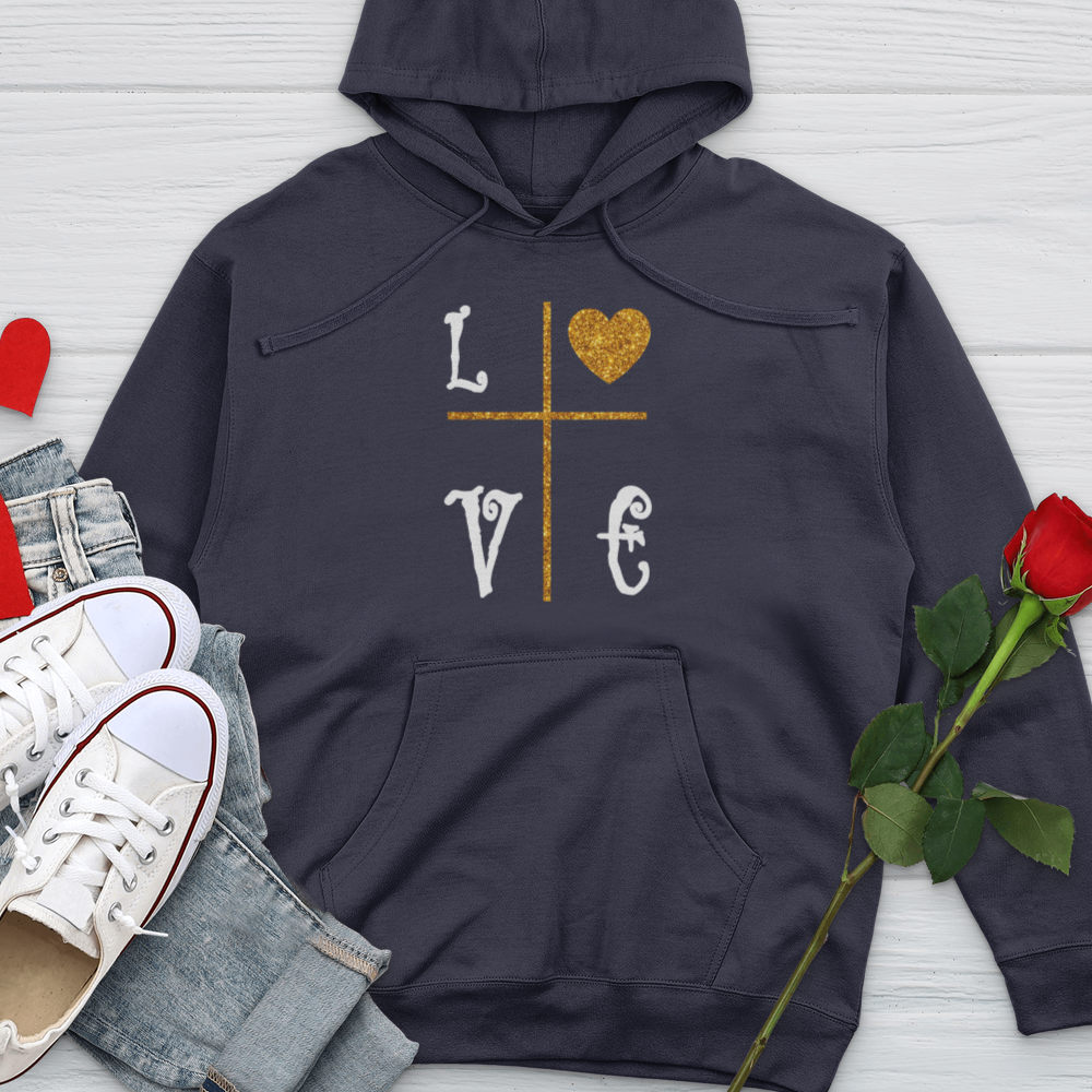 Love Cross Midweight Hooded Sweatshirt