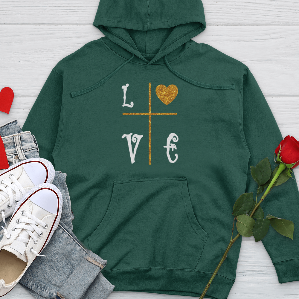 Love Cross Midweight Hooded Sweatshirt