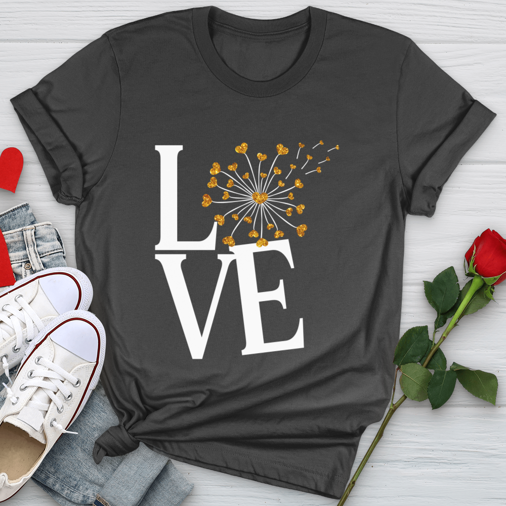 Love Gold Dandelion Hearts Softstyle Tee