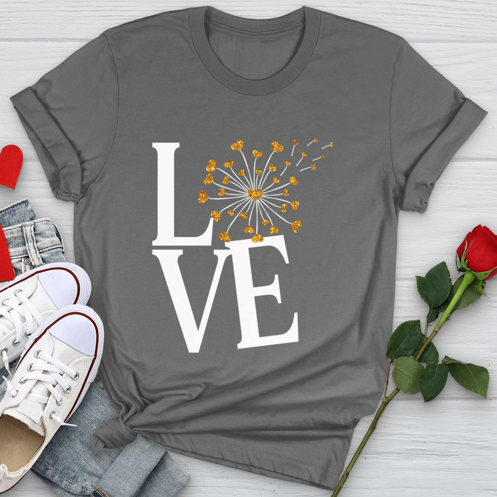 Love Gold Dandelion Hearts Softstyle Tee