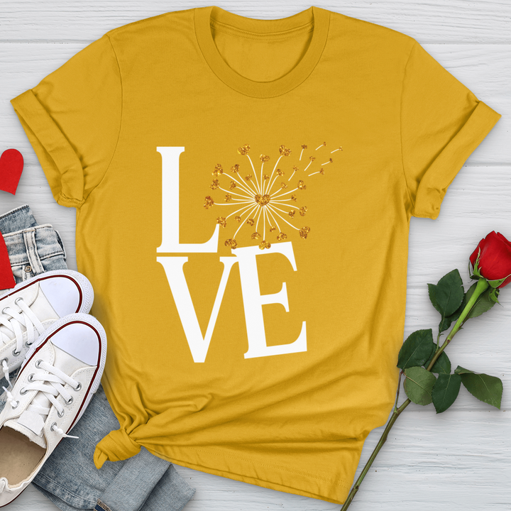 Love Gold Dandelion Hearts Softstyle Tee